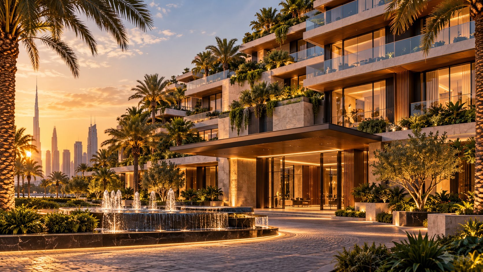 Illustrative contemporary residential development in Dubai